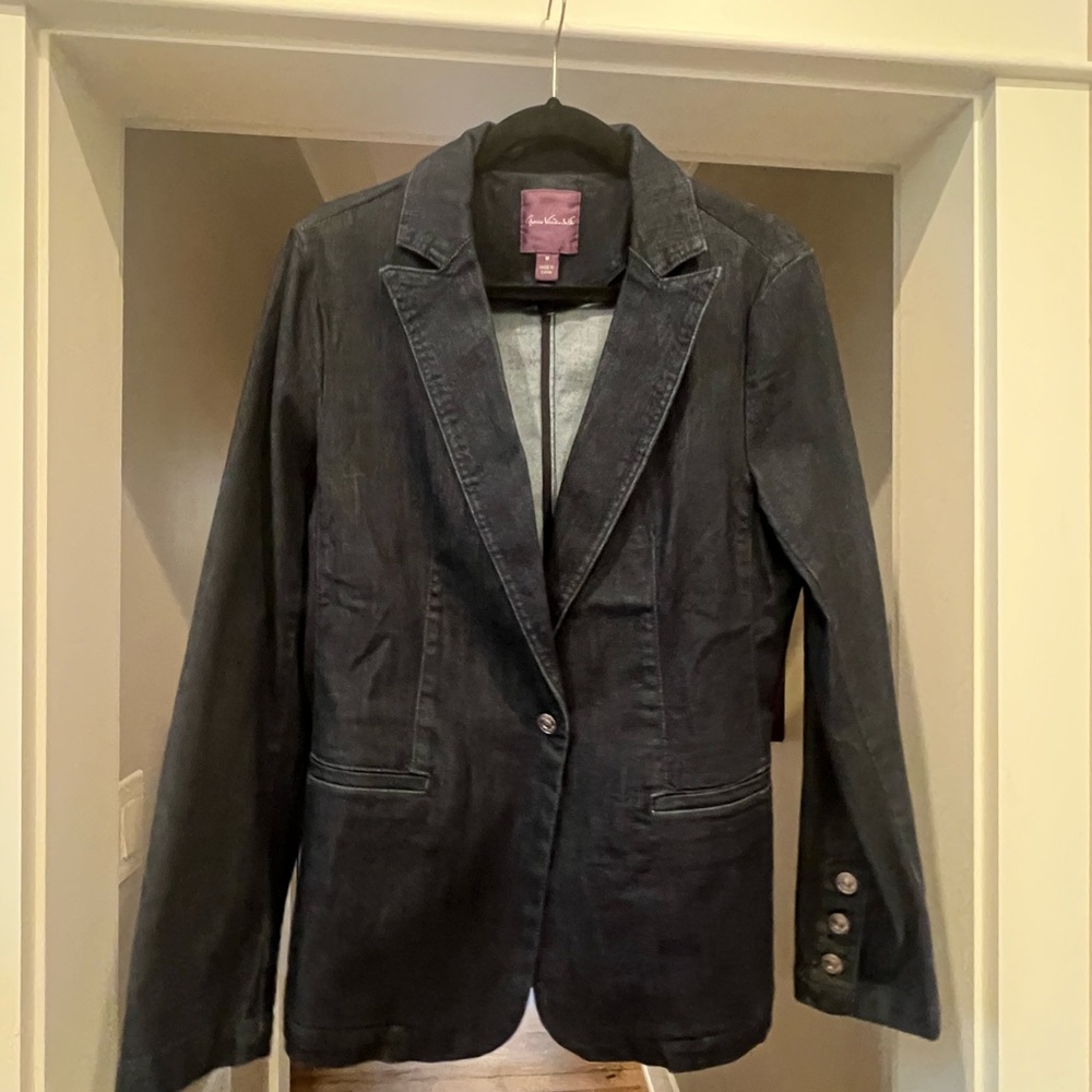Dark Denim Blazer Jacket
